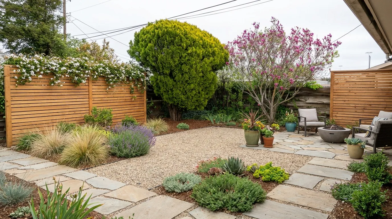 AI-generated landscape design: Low Maintenance Design